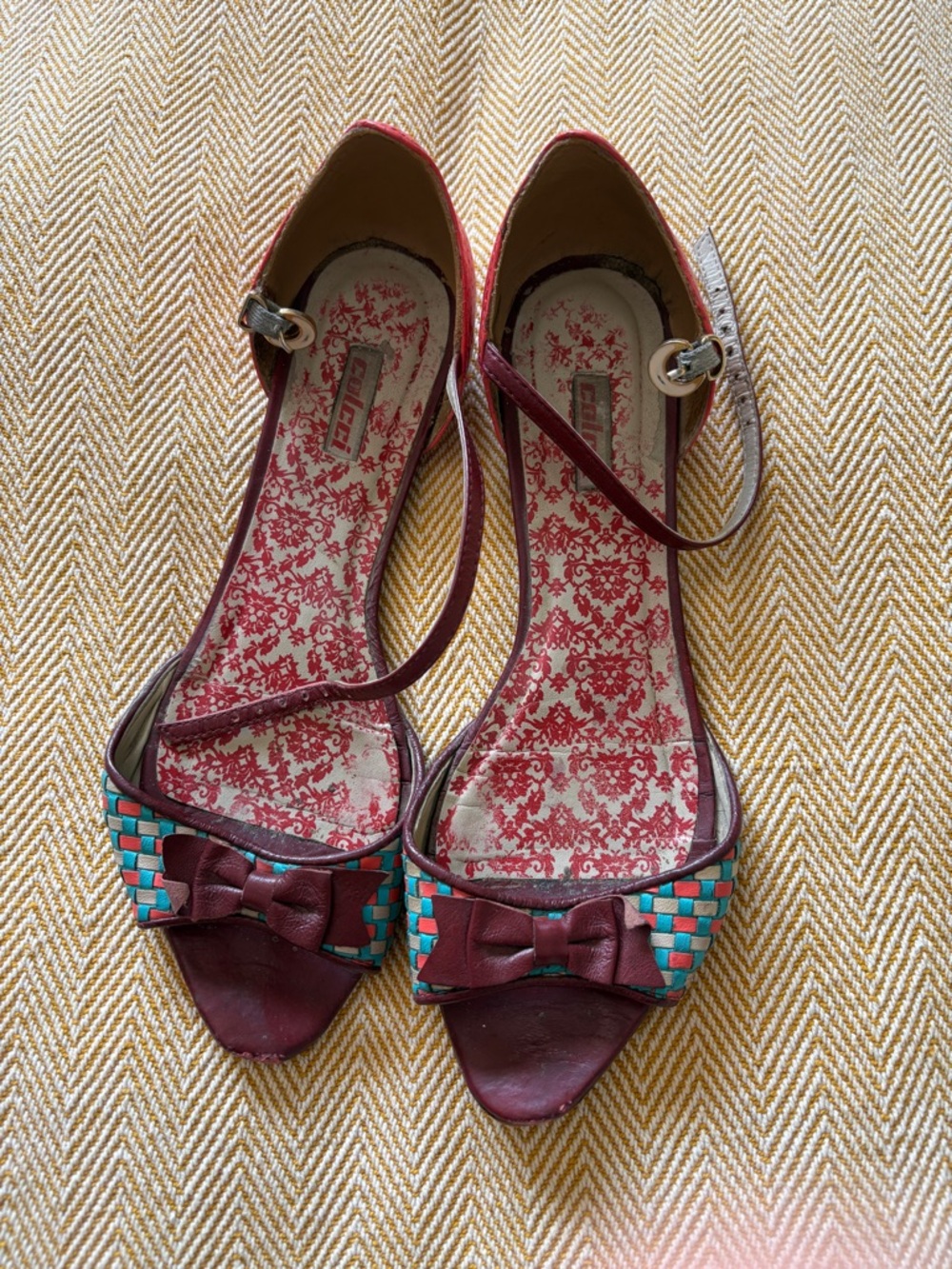 Colcci Leather Woven Kitten Heels – Size 38 (US 7–7.5)